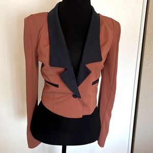 Blazer dusky copper with Navy blue with shoulder pads